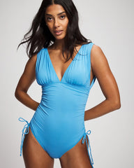 V-Neck One-Piece - AZURE BLUE | Soma outlet