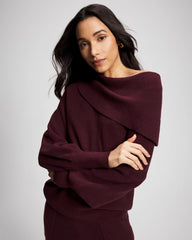 Premier Knit off the Shoulder Sweater - MERLOT | Soma on sale