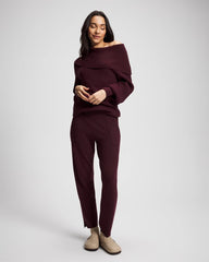Premier Knit off the Shoulder Sweater - MERLOT | Soma on sale