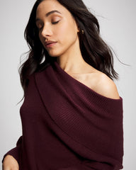 Premier Knit off the Shoulder Sweater - MERLOT | Soma on sale