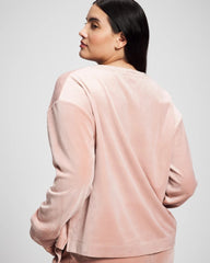 Velour Crewneck Sweatshirt - ADOBE ROSE | Soma Online