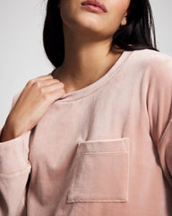 Velour Crewneck Sweatshirt - ADOBE ROSE | Soma Online
