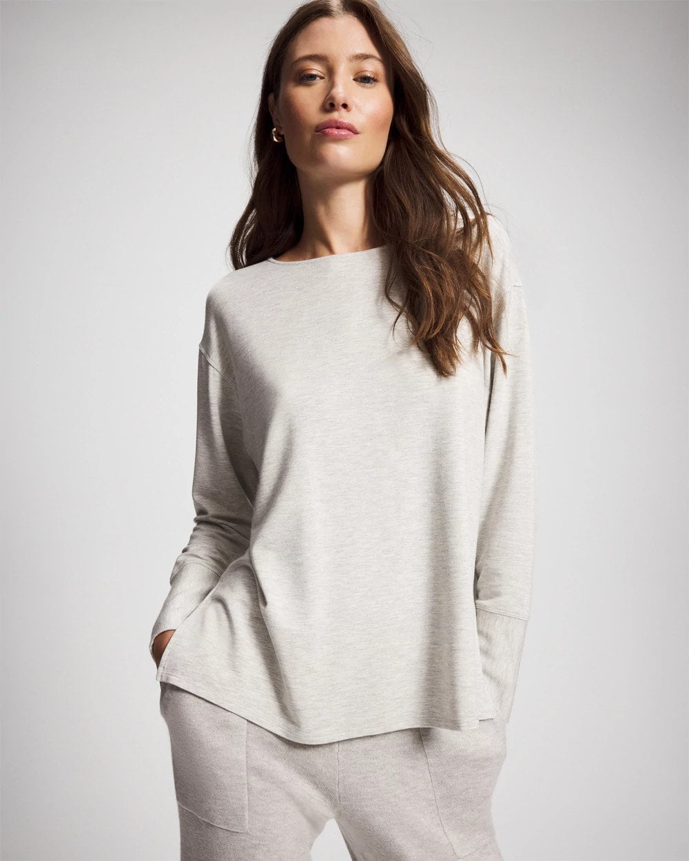 Ultra Soft Fleece Dolman Top - HEATHER STONE | Soma for sale