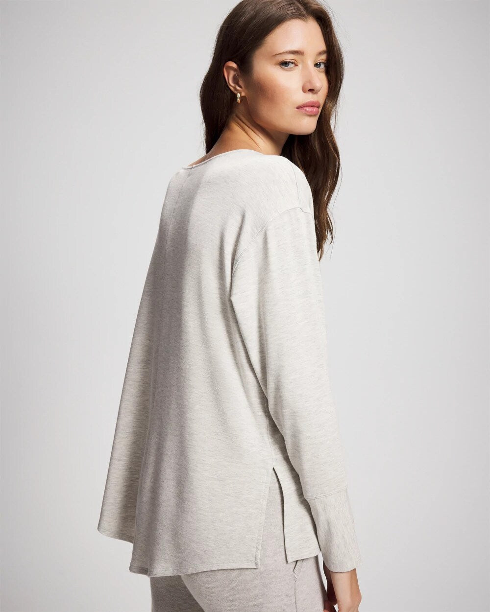 Ultra Soft Fleece Dolman Top - HEATHER STONE | Soma for sale