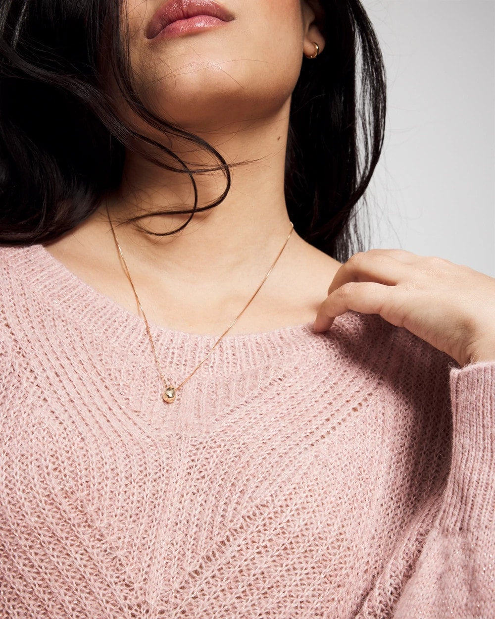 Shimmer Cable Knit Sweater - ADOBE ROSE | Soma discount