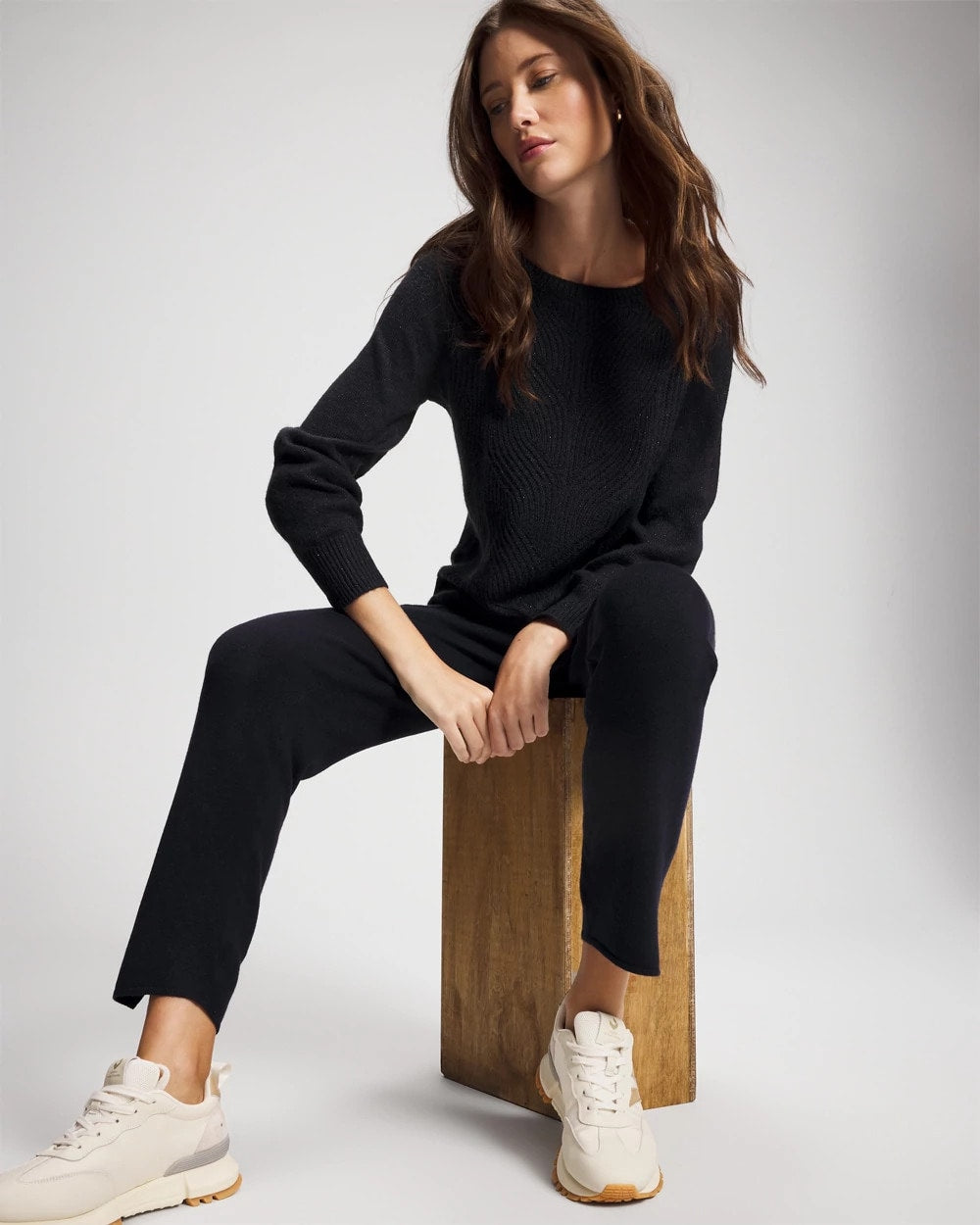 Shimmer Cable Knit Sweater - MIDNIGHT SKIES | Soma Online
