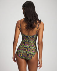 Twist-Front Keyhole One Piece - PALMY PATTERNS NAVY | Soma sale