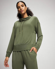 Ultrasoft Fleece Relaxed Funnel Neck Sweatshirt - DARK SAGE | Soma discount