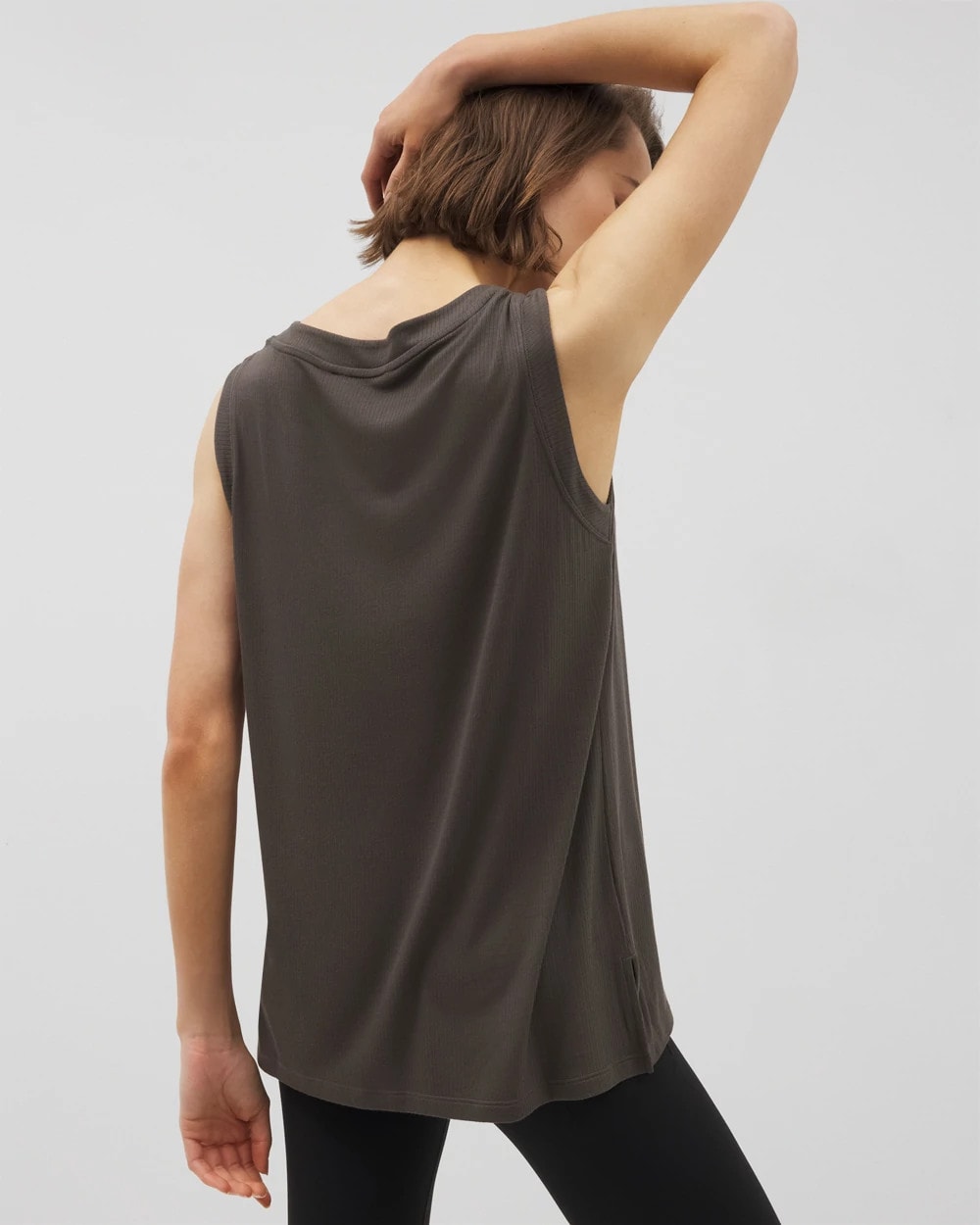 Rib Knit Sleeveless Top - DARK GRAY OLIVE | Soma Online