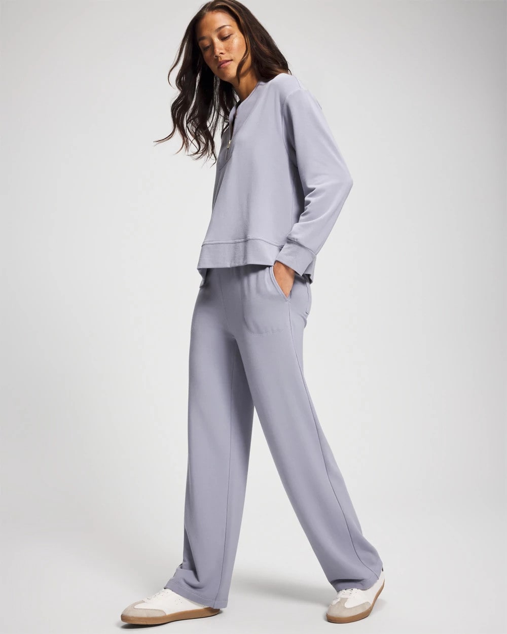 Ultrasoft Fleece Quarter Zip Sweatshirt - PERFECT SKY | Soma near me