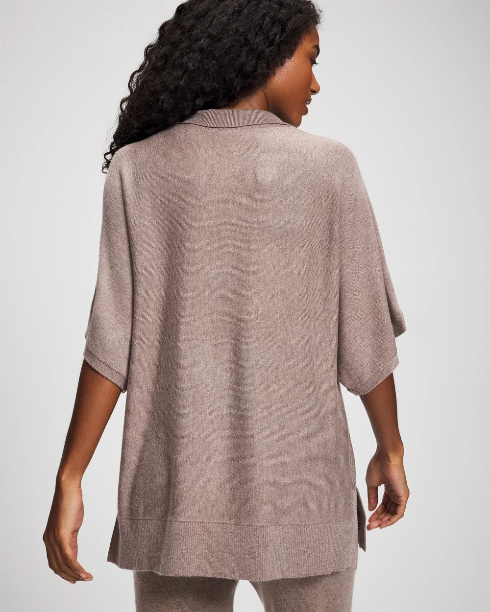 Premier Knit Sweater Collared Top - HEATHER FAWN | Soma for sale