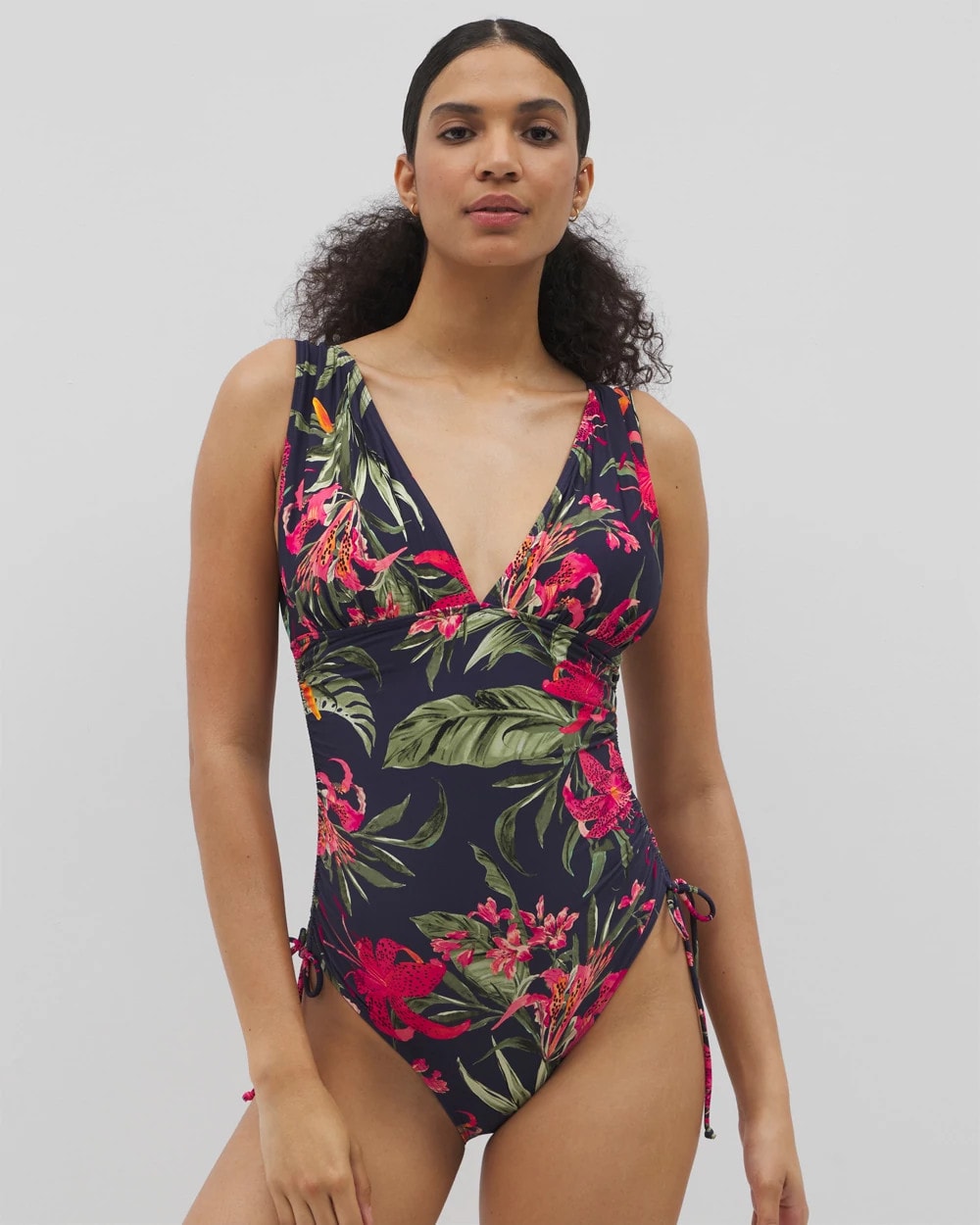 Soma Swim V-Neck One-Piece - LE TIGRE TROPICAL NAVY | Soma Online