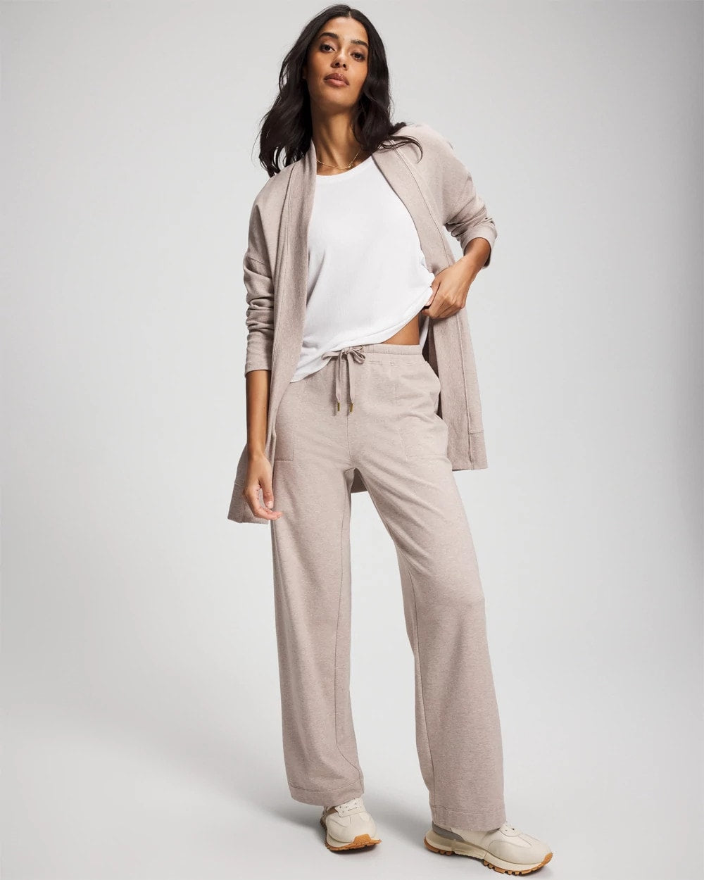 Essential Terry Straight Leg Pants - HEATHER MINK | Soma on sale