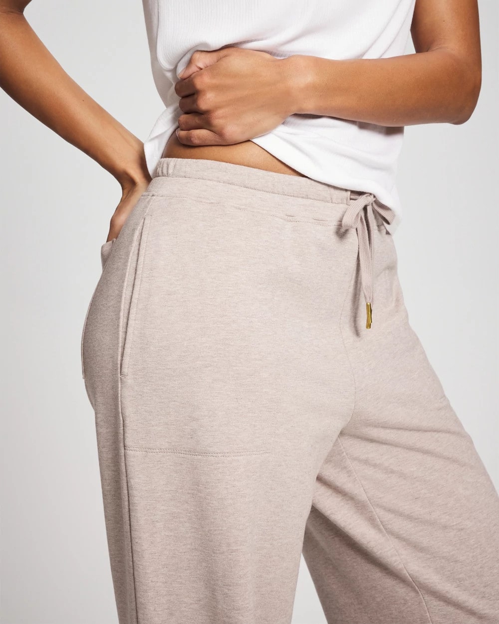 Essential Terry Straight Leg Pants - HEATHER MINK | Soma on sale