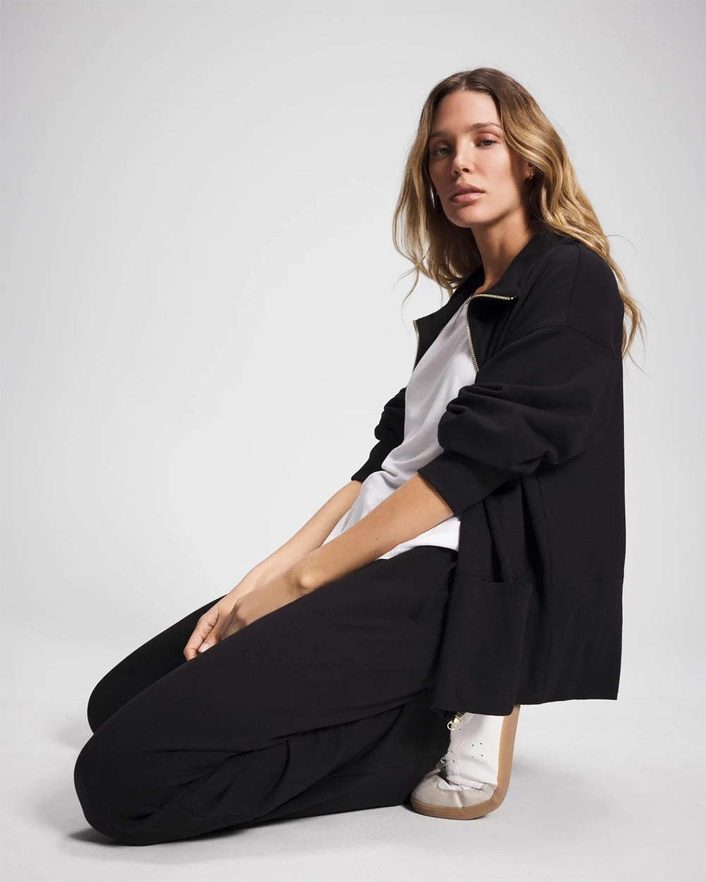 Essential Terry Straight Leg Pants - BLACK | Soma discount