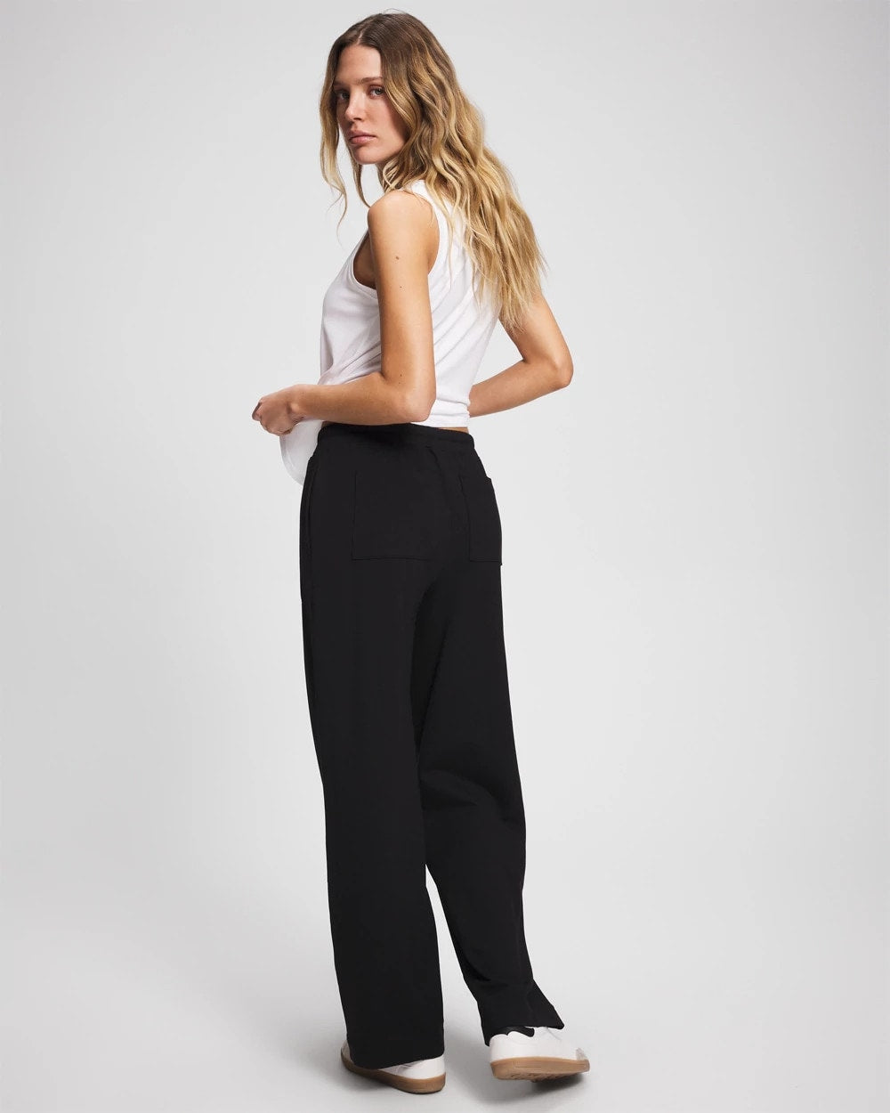Essential Terry Straight Leg Pants - BLACK | Soma discount