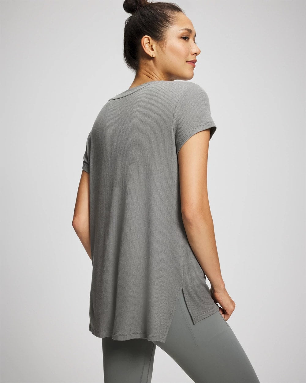 Rib Knit V-Neck Tee - SEDONA SAGE | Soma outlet