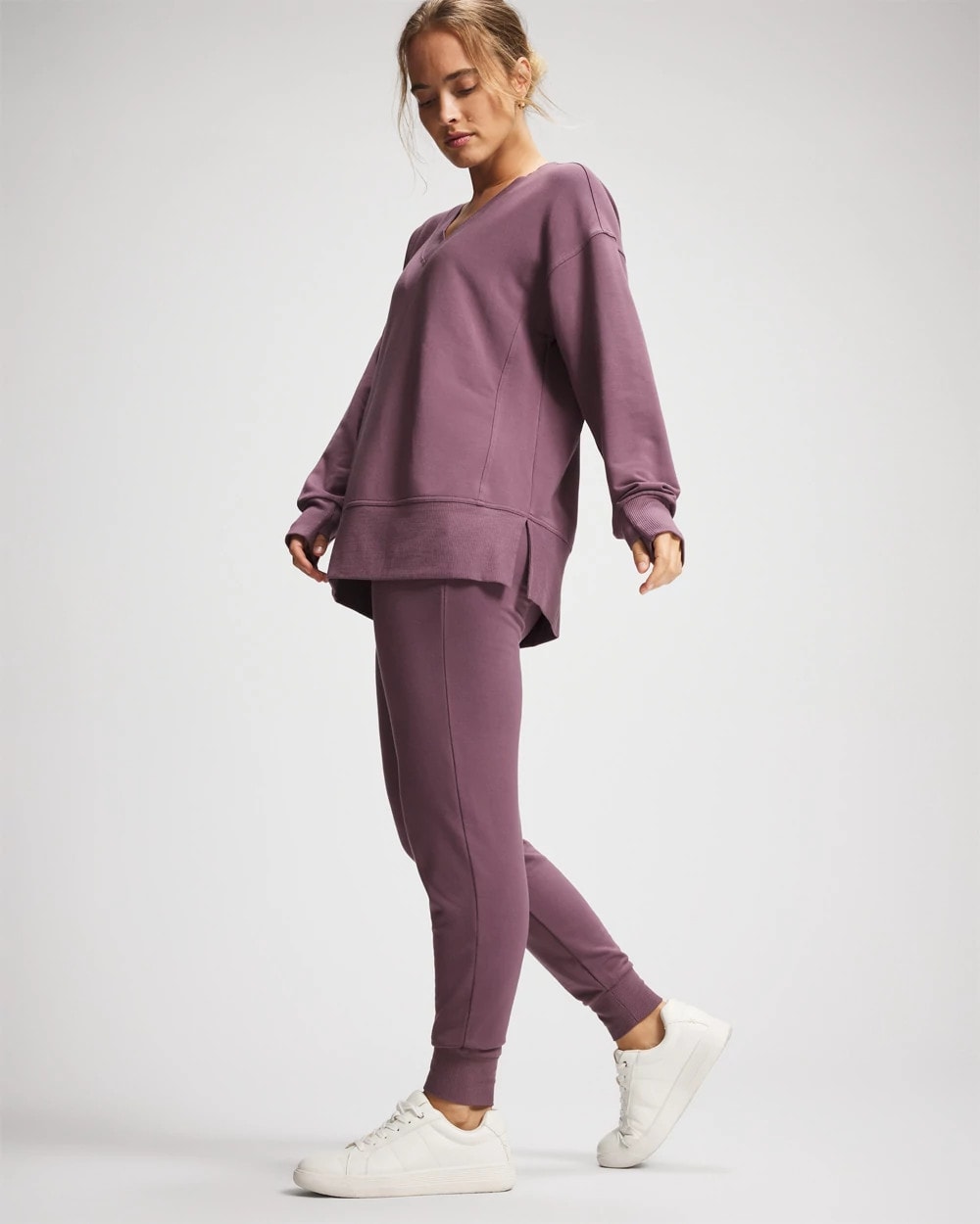 Ultrasoft Fleece V-Neck Sweatshirt - PURPLE FLINT | Soma on sale