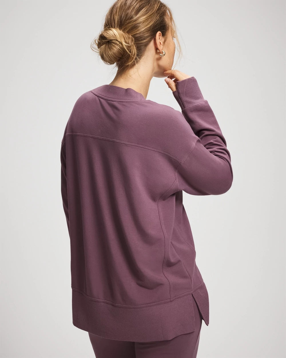 Ultrasoft Fleece V-Neck Sweatshirt - PURPLE FLINT | Soma on sale