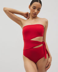 Soma Swim Bandeau Cutout One Piece - BARBADOS CHERRY | Soma sale