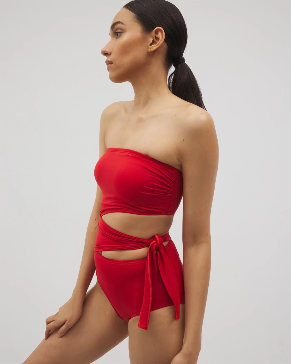 Soma Swim Bandeau Cutout One Piece - BARBADOS CHERRY | Soma sale