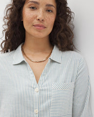 Beach Cotton Long Sleeve Button-Up - BLUE HEAVEN STRIPE | Soma discount