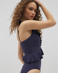 Beyond Control Solid Essentials Ruffle One-Piece - DARK NAVY | Soma on sale