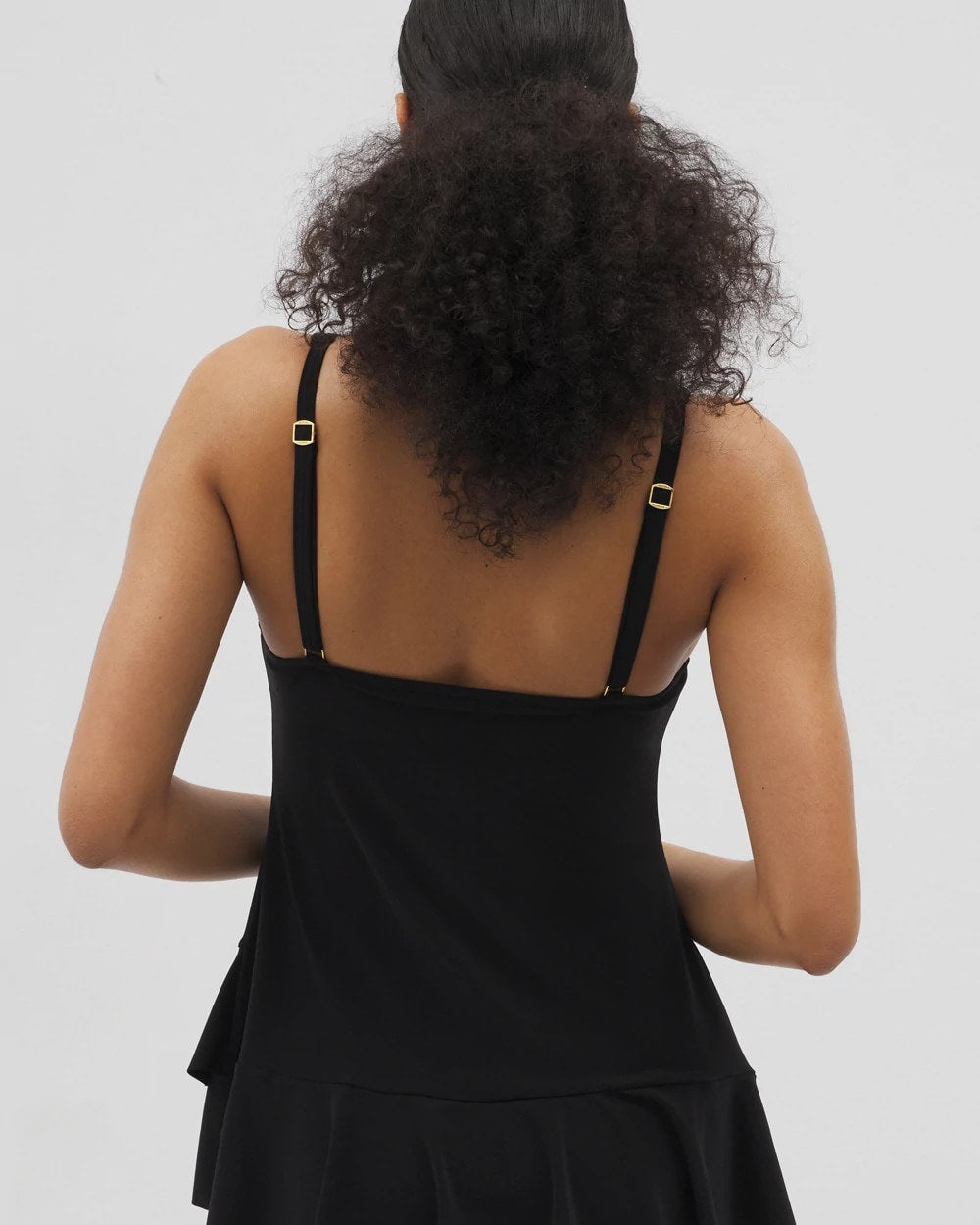 Beyond Control Solid Essentials Ruffle Swim Dress - BLACK | Soma on sale