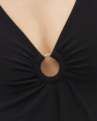 Beyond Control Solid Essentials Ruffle Swim Dress - BLACK | Soma on sale