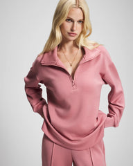 Modern Modal Quarter Zip Sweatshirt - CINDER ROSE | Soma outlet
