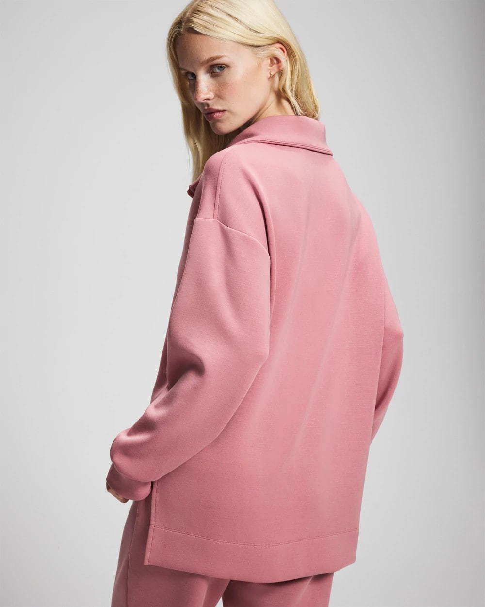 Modern Modal Quarter Zip Sweatshirt - CINDER ROSE | Soma outlet
