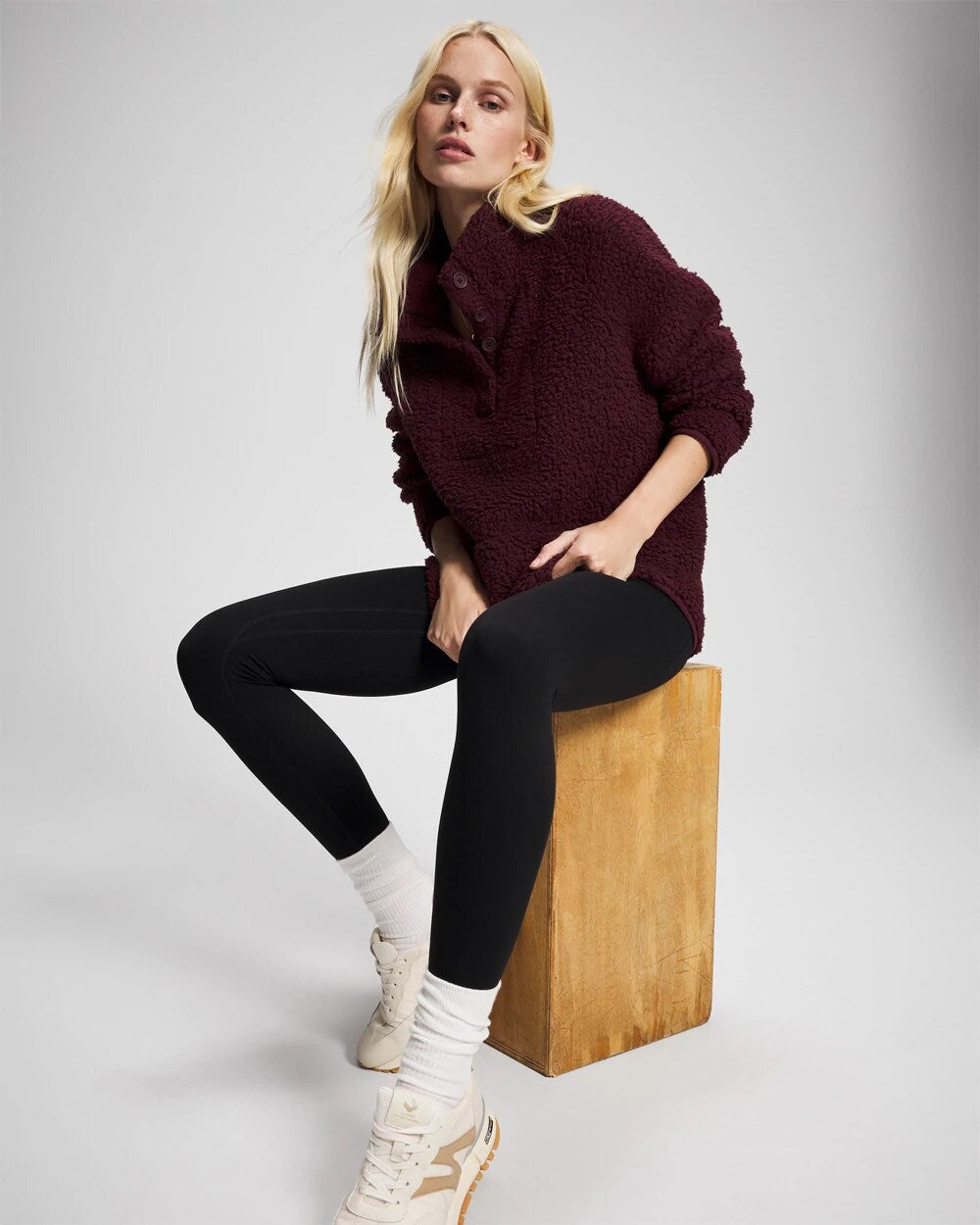Sherpa Pullover - MERLOT | Soma on sale