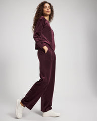 Velour Straight Leg Pants - MERLOT | Soma discount