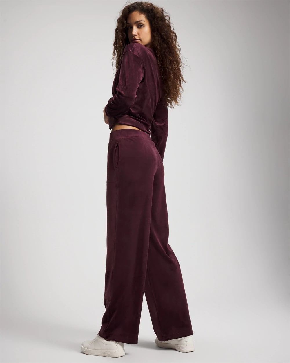 Velour Straight Leg Pants - MERLOT | Soma discount