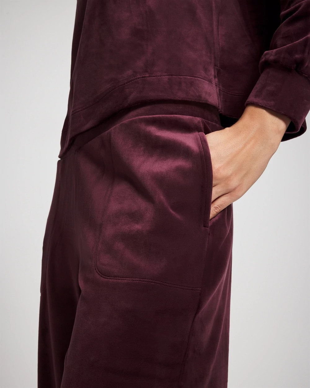 Velour Straight Leg Pants - MERLOT | Soma discount