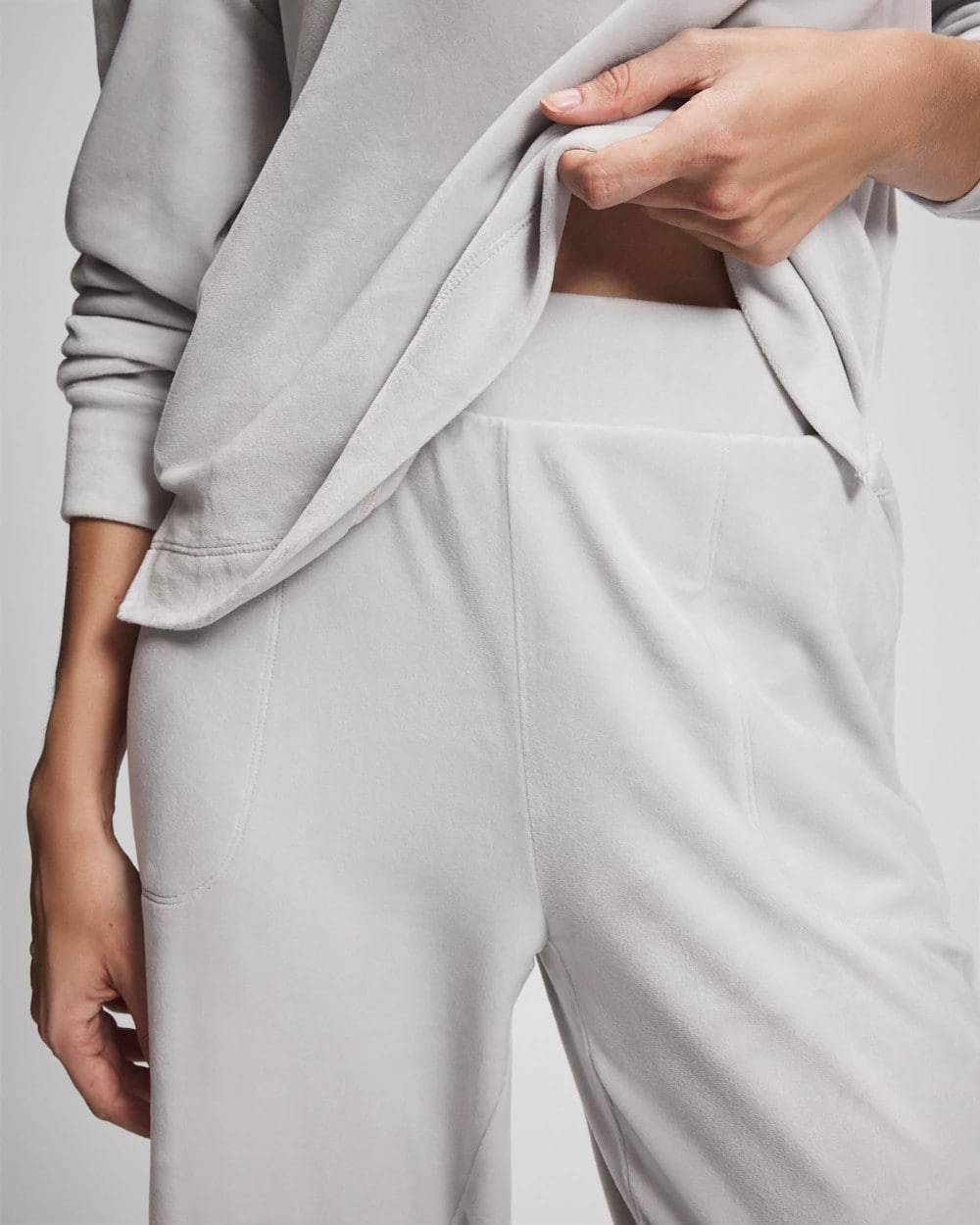 Velour Straight Leg Pants - VAPOR GRAY | Soma Online