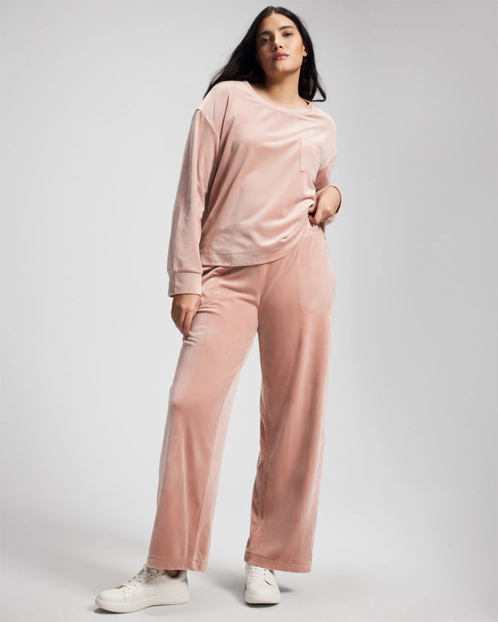 Velour Straight Leg Pants - ADOBE ROSE | Soma outlet
