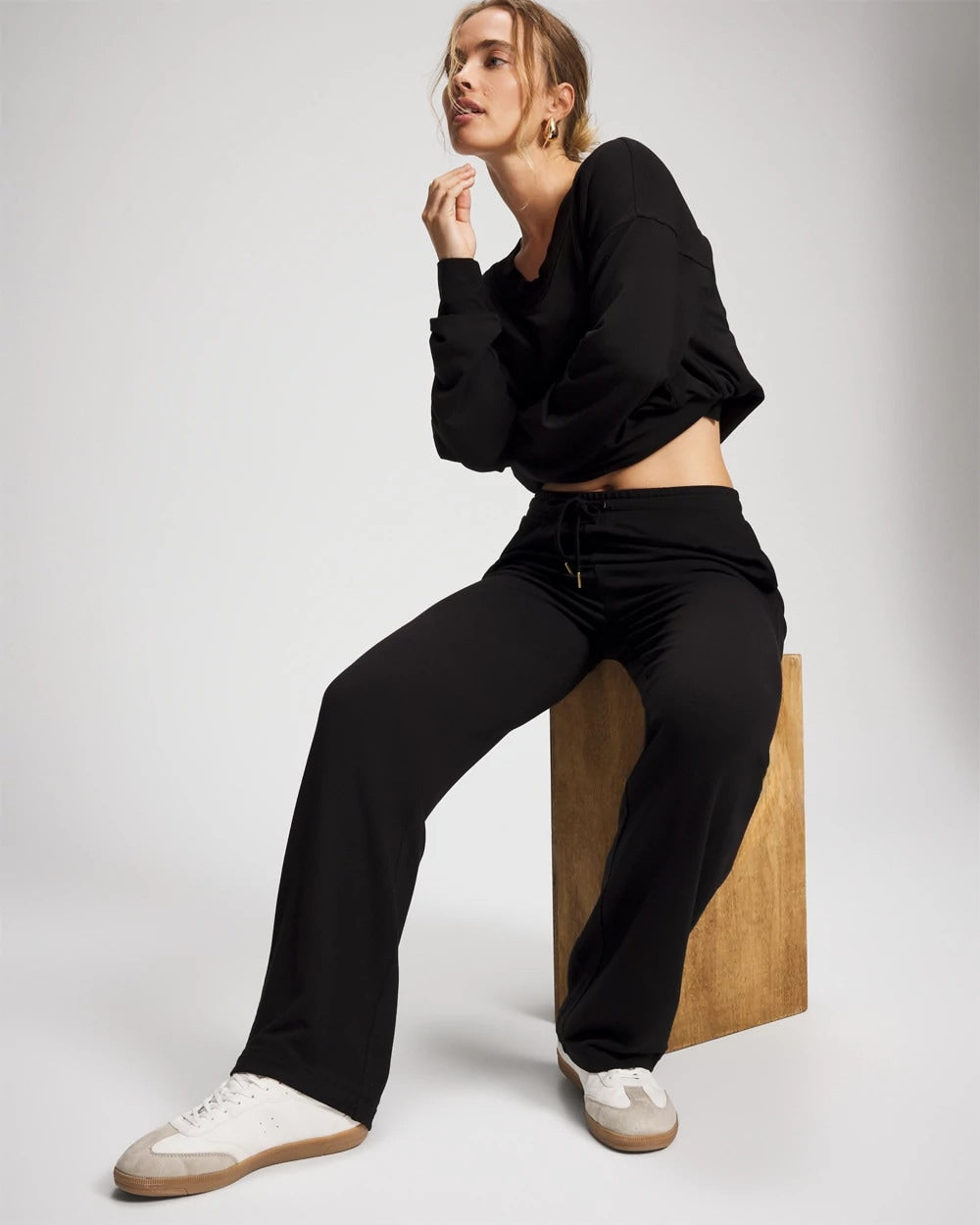 Ultrasoft Fleece Straight Leg Pant - BLACK | Soma Online