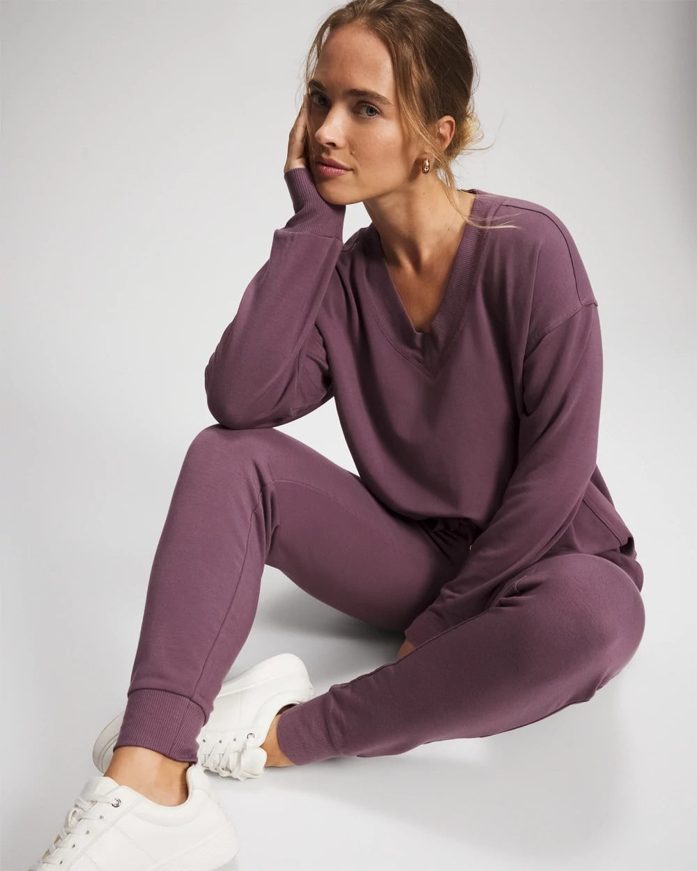 Ultrasoft Fleece Joggers - PURPLE FLINT | Soma discount
