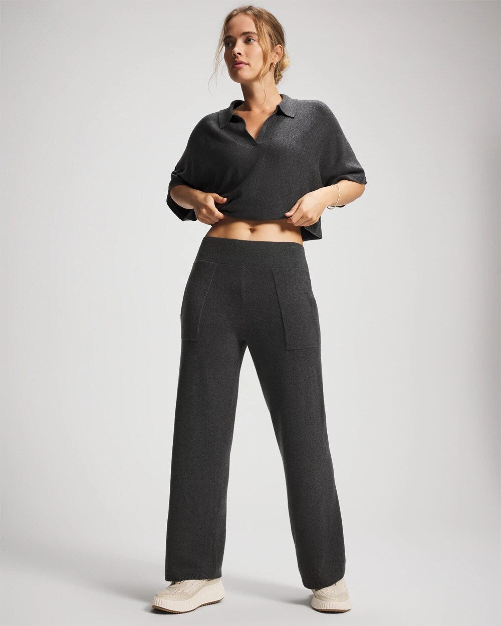 Premier Knit Sweater Wide Leg Pant - HEATHER QUARTZ | Soma discount