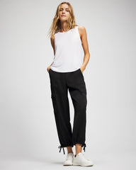 Satin Relaxed Cargo Pant - BLACK | Soma outlet