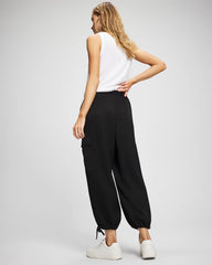 Satin Relaxed Cargo Pant - BLACK | Soma outlet