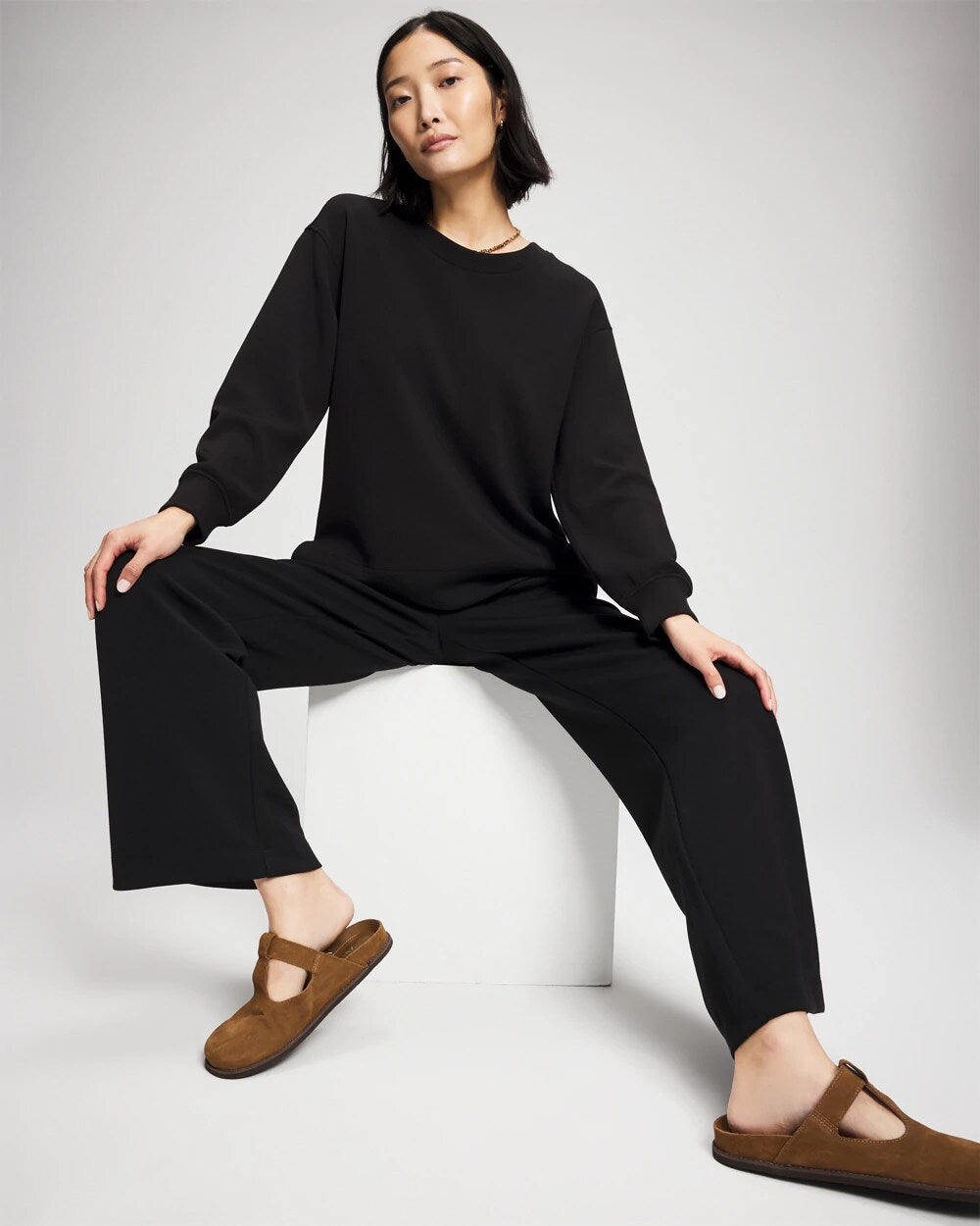 Modern Modal Straight Leg Pant - BLACK | Soma on sale