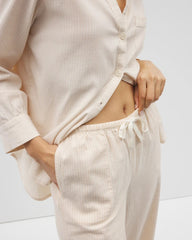 Beach Cotton Crop Pant - PALE SAND STRIPE | Soma Online