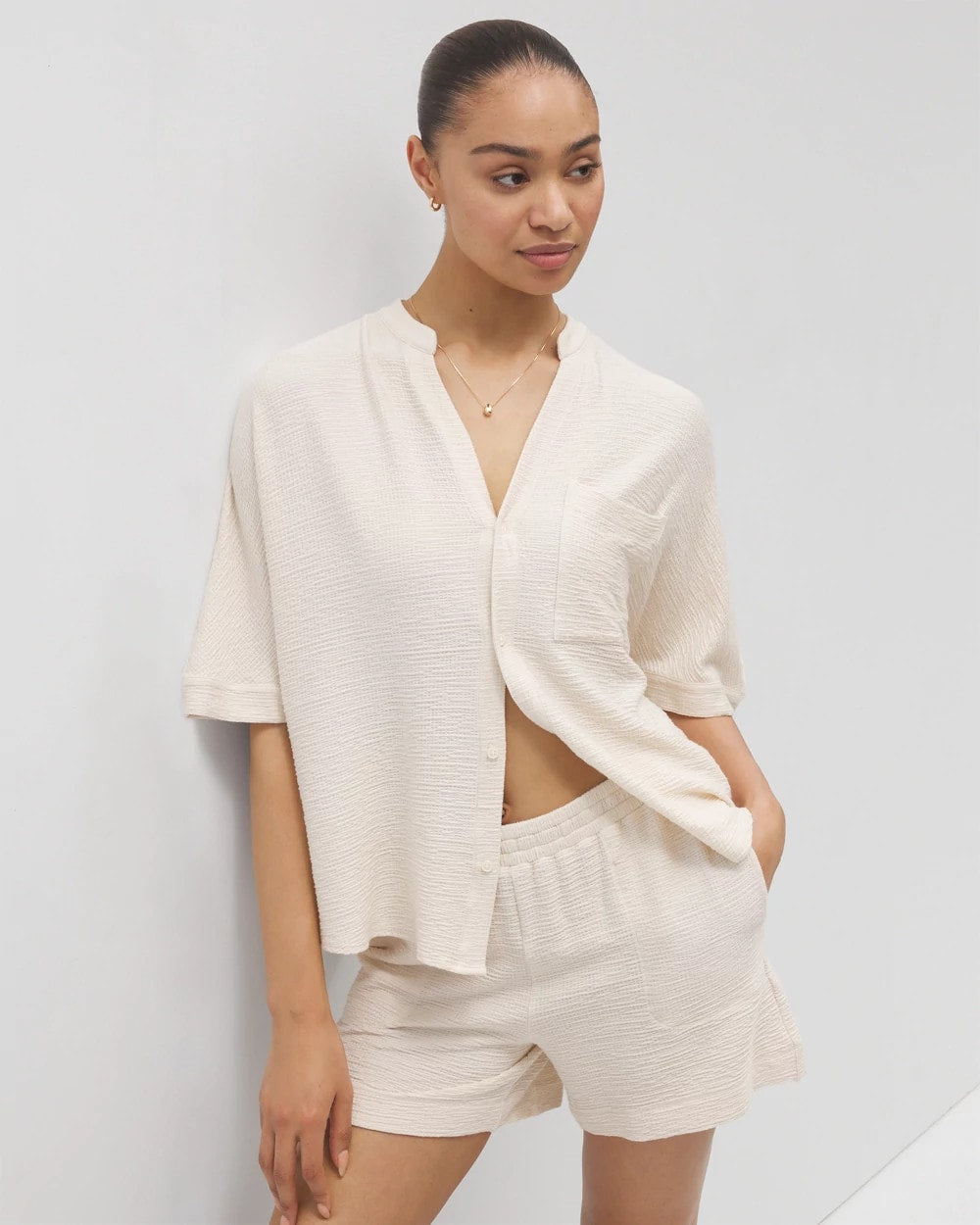 Crinkle Knit 5 Inch Short - PARCHMENT | Soma near me