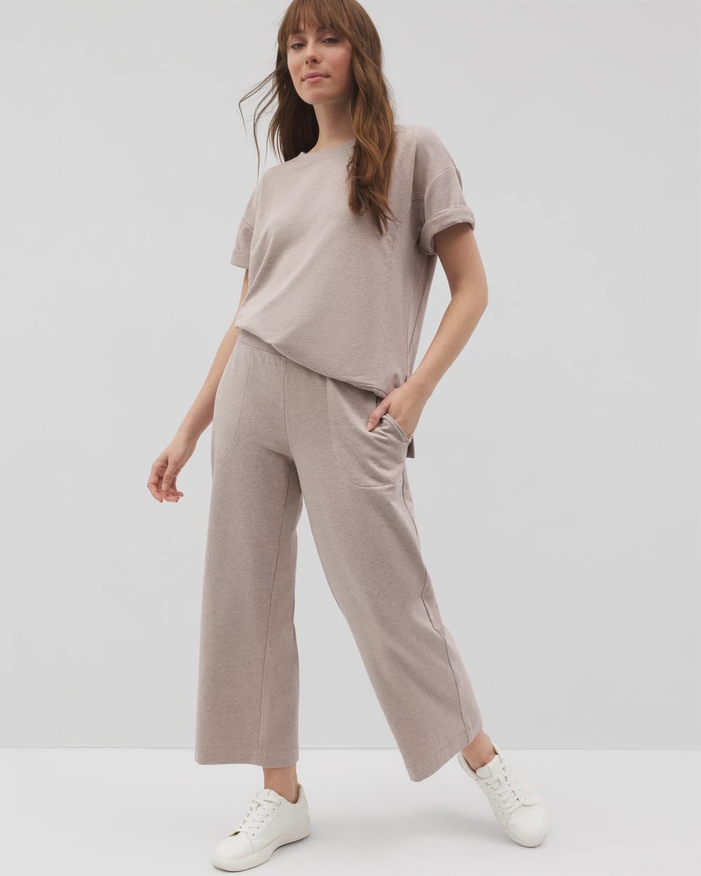 Wide Leg Crop Pant - HEATHER MINK | Soma for sale