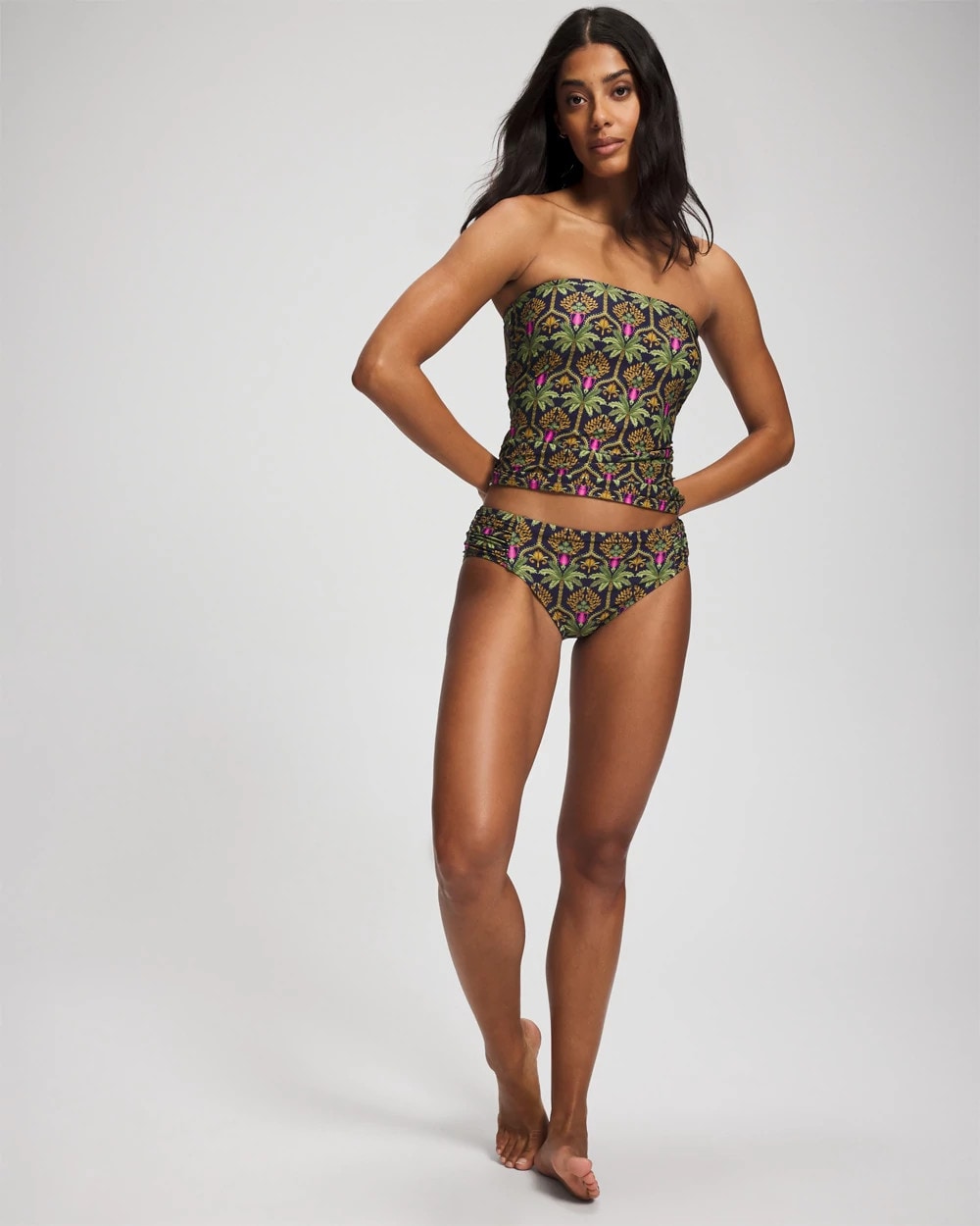 Bandeau Tankini Top - PALMY PATTERNS NAVY | Soma outlet