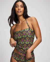 Bandeau Tankini Top - PALMY PATTERNS NAVY | Soma outlet