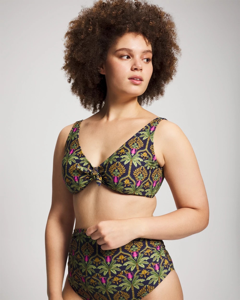 Tie Front Bikini Top - PALMY PATTERNS NAVY | Soma near me