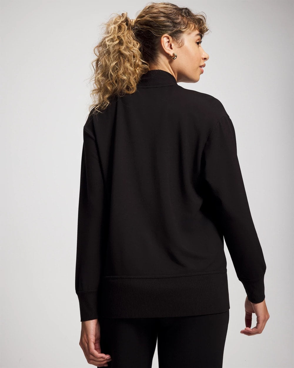 Ultrasoft Fleece Relaxed Button Up Cardigan - BLACK | Soma outlet